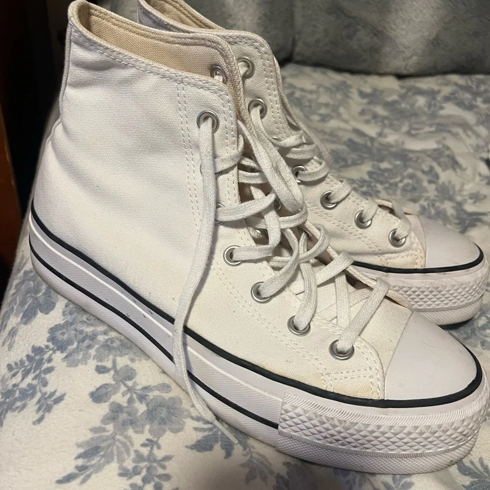 White Converse High-Top Canvas Sneakers